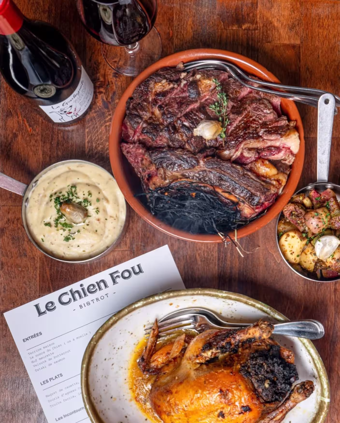 repas du restaurant chien fou